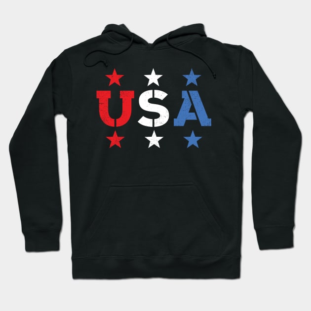 USA Vintage Patriotic 4th Of July Independence Day Hoodie by Eugenex